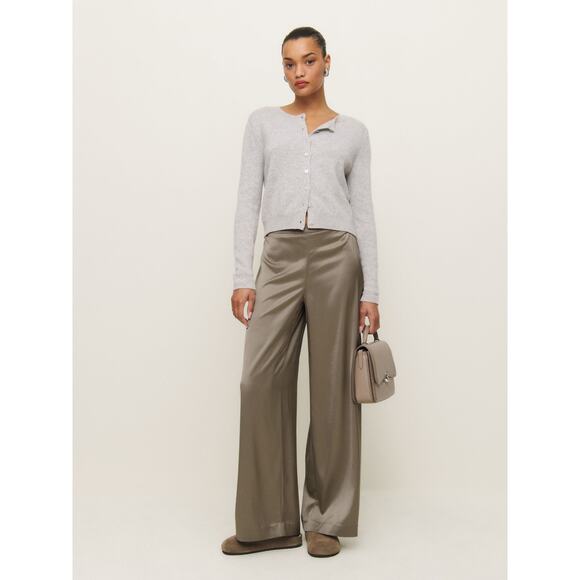 Reformation Norah Wide Leg Satin Pant - XS - Picture 1 of 6